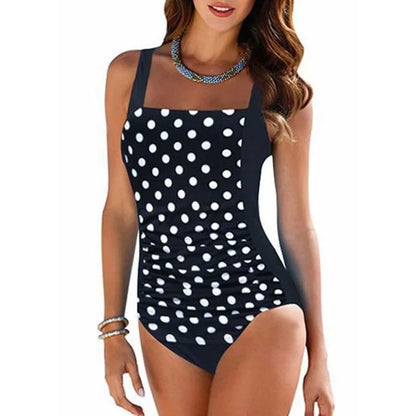 Dot One-Piece Large Swimsuits Closed Plus Size Swimwear For Pool Beach Body Bathing Suit Women Summer Female Swimming Suit
