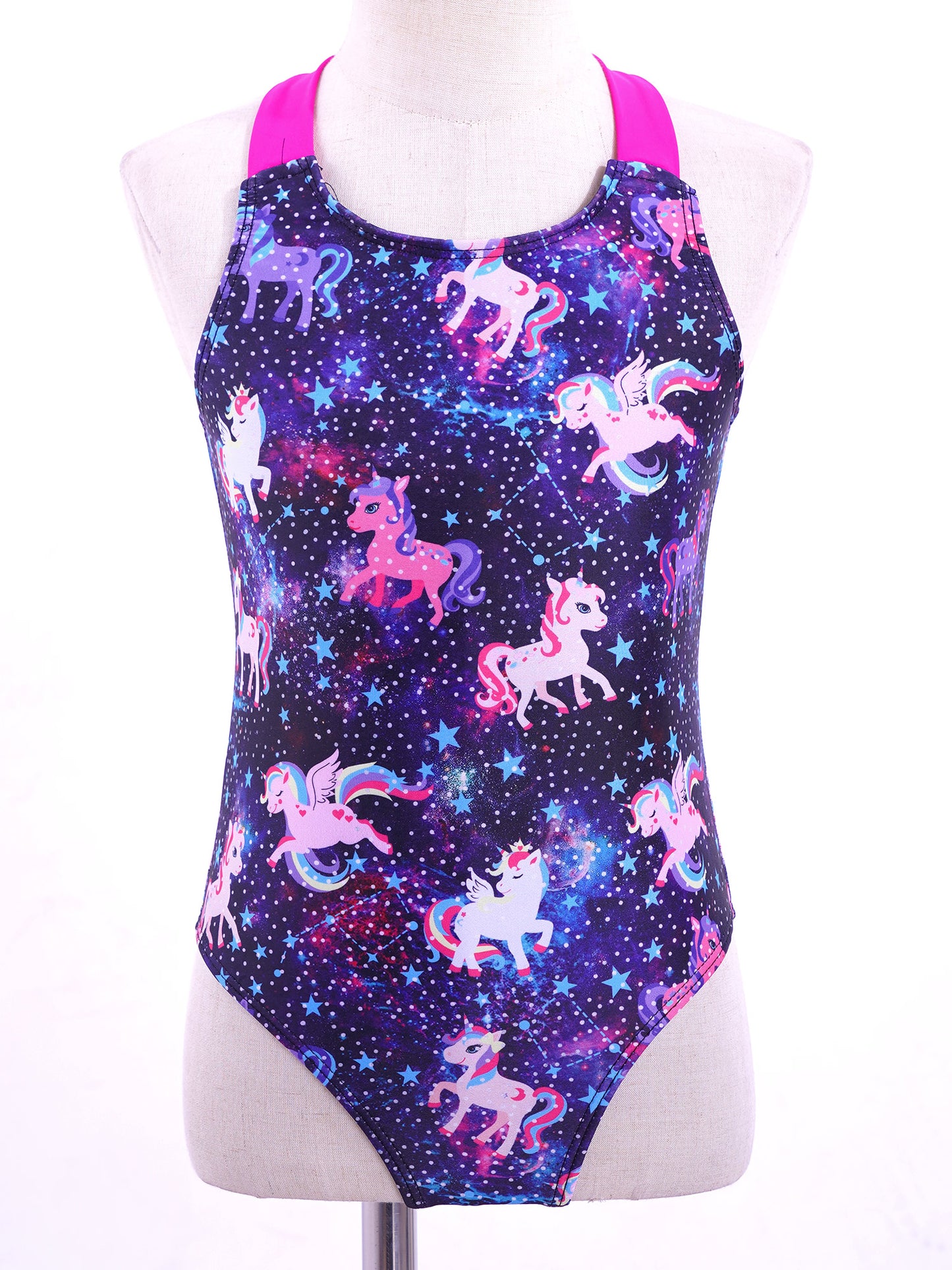 Little Girls Mermaid Fish Scales Swimsuit Sleeveless Cartoon Print One-piece Swimwear Summer Beachwear Bathing Suit