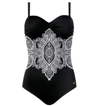 Floral Large Size Swimwear With Push Up Plus Size One-piece Female Swimsuit Closed Body Bathing Suits Women Swim Beach Pool