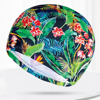 Men Women Fabric Swimming Caps Multi Colors Patterns Printed Swim Pool Water Sports Bathing Hat Elastic Nylon Swim Cap for Adults