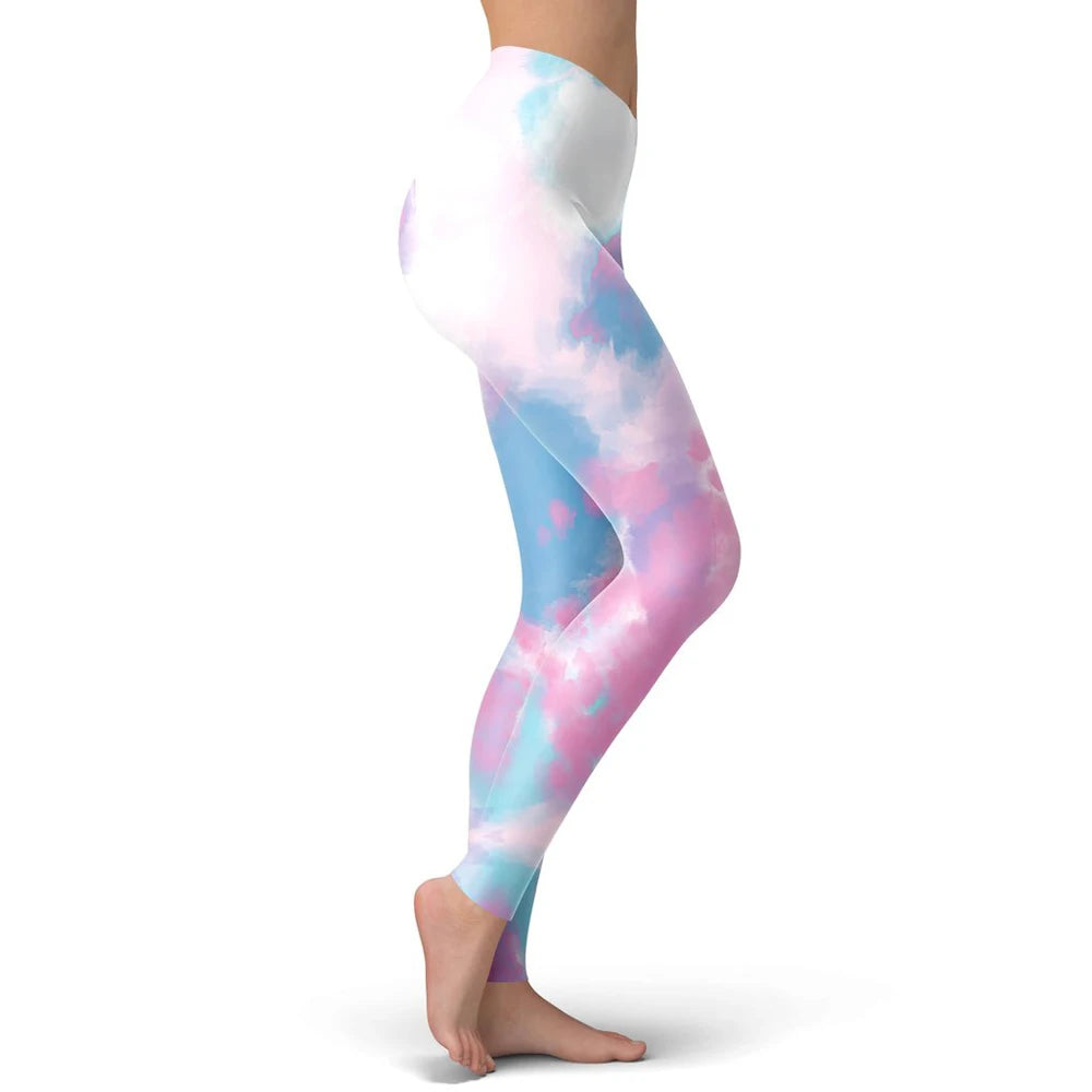 Tie dye psychedelic Style Fashion Women Leggings 3D Printed Rainbow Paint Leggings Elastic Female Skinny Leggings