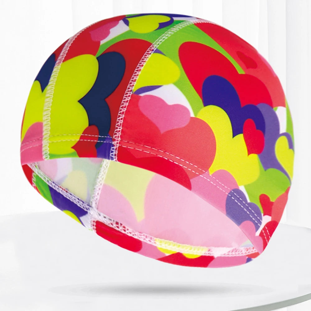 Men Women Fabric Swimming Caps Multi Colors Patterns Printed Swim Pool Water Sports Bathing Hat Elastic Nylon Swim Cap for Adults