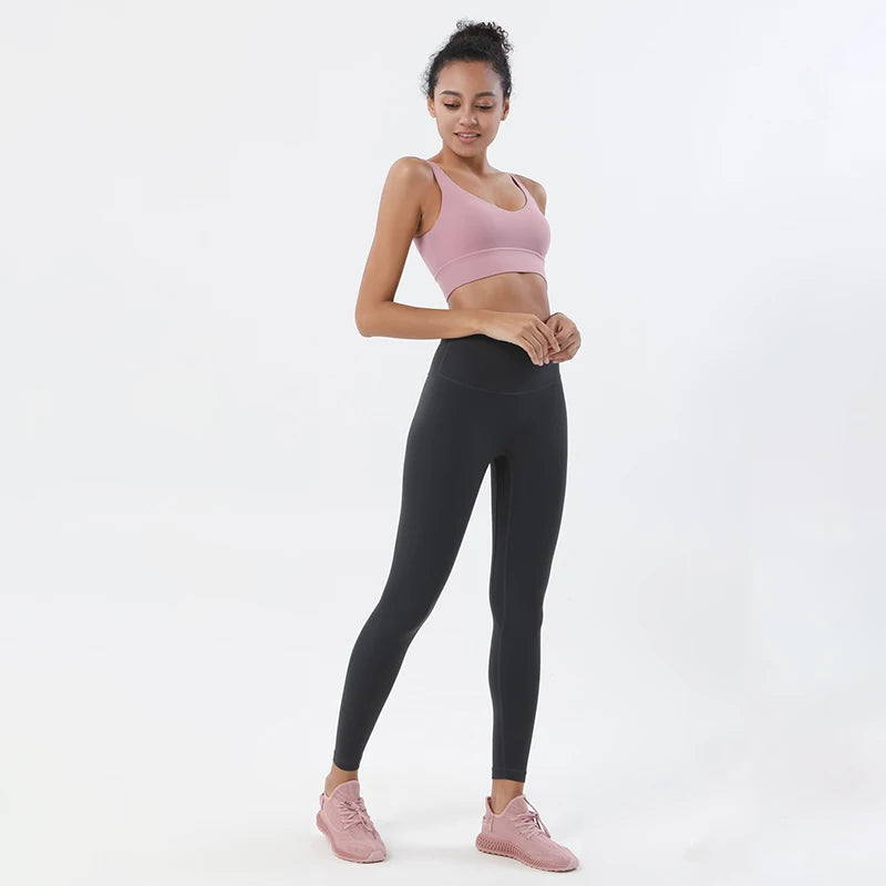 Nylon Tracksuits Women's Yoga Set Sports Suit Gym Fitness Bra Leggings Women Lounge Wear Crop Tops 18 Colors