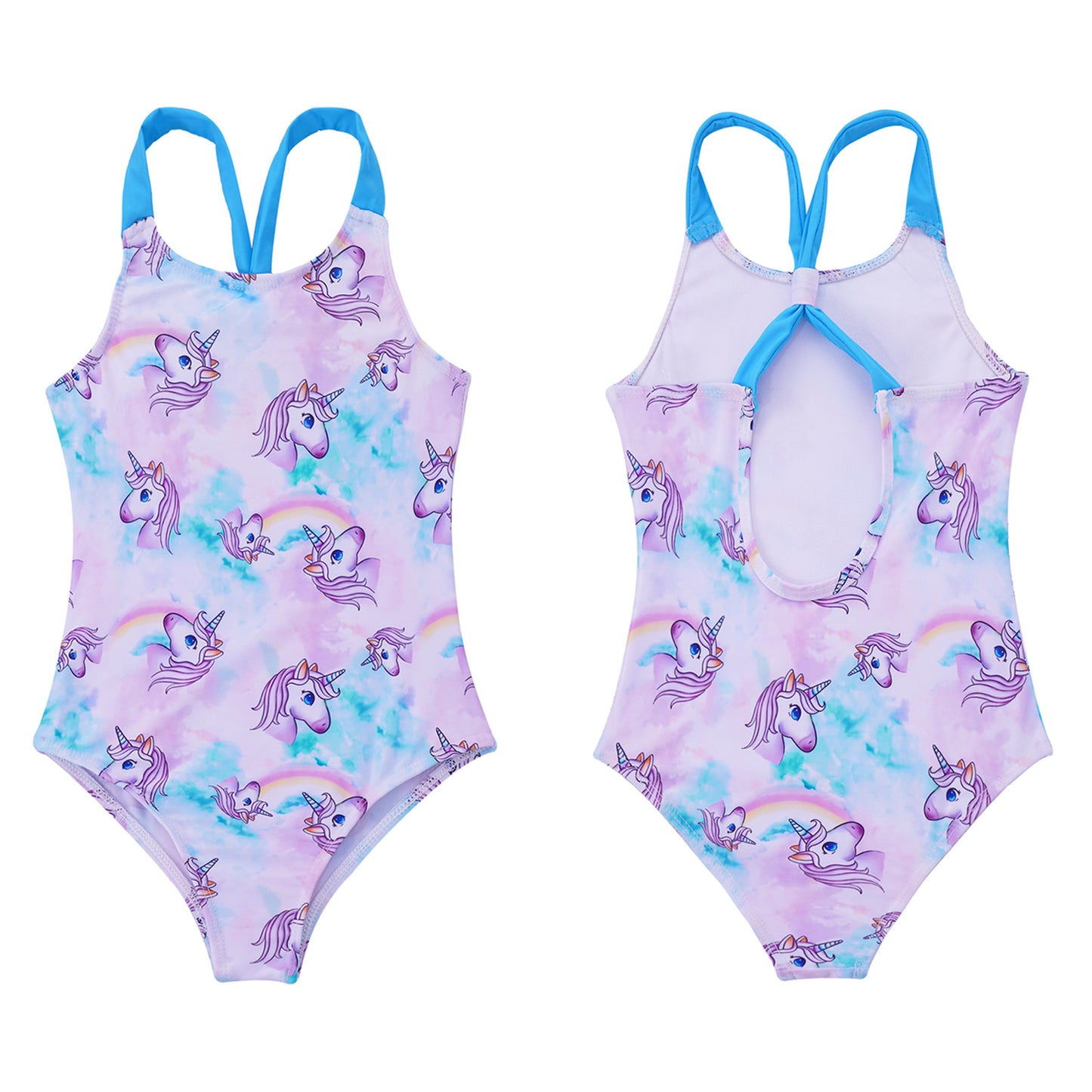 Little Girls Mermaid Fish Scales Swimsuit Sleeveless Cartoon Print One-piece Swimwear Summer Beachwear Bathing Suit