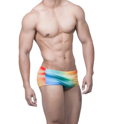 Summer Men's Swimming Trunks Low Waist Beach Board Surfing Swimwear Gradient Fashion Male Sport Quick Dry Bathing Swimsuits