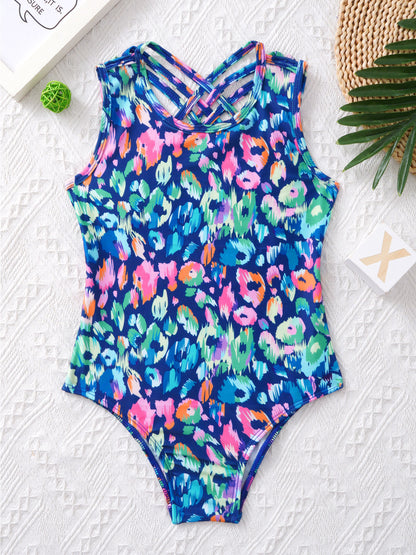 Kids Girls Print One-piece Swimsuit Fish Scales Mermaid Bodysuit Swimwear Pool Party Water Park Bathing Suit for Beach Vacation