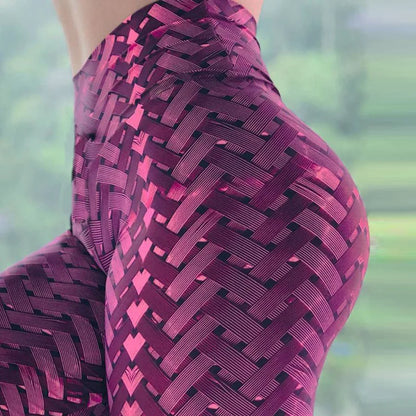 Womens Yoga 3D Printed Leggings Stretchy Female Push Up Running Fitness Pants High Waist Compression Tights Sport Pants