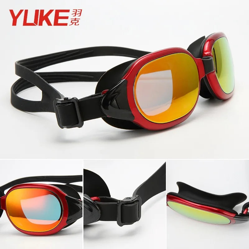 YUKE Electroplating UV Waterproof Anti fog Swimwear Eyewear Swim Diving Water Glasses Gafas Adjustable Swimming Goggles Adult