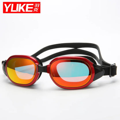 YUKE Electroplating UV Waterproof Anti fog Swimwear Eyewear Swim Diving Water Glasses Gafas Adjustable Swimming Goggles Adult