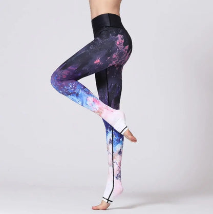 Yoga Pants Women High Waist Trainer Sports Leggings Long Tights Floral Push Up Running Trouser Workout Tummy Control
