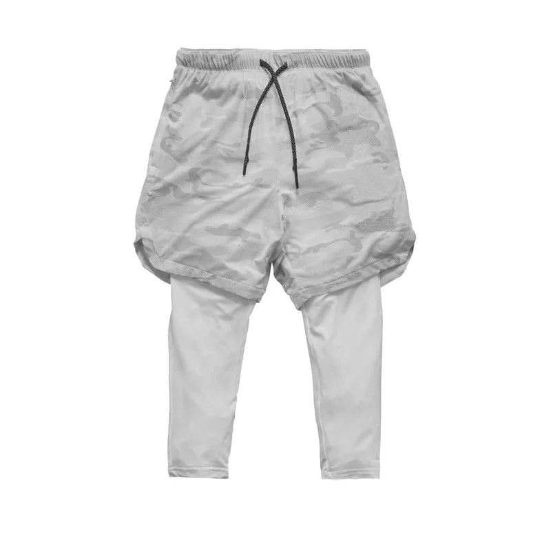 Men’s 2 In 1 Running Pants Jogging Quick Drying Training Sport Pants Double Layer Sweatpants Beach Board Gym Fitness Pant