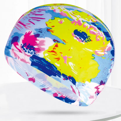 Men Women Fabric Swimming Caps Multi Colors Patterns Printed Swim Pool Water Sports Bathing Hat Elastic Nylon Swim Cap for Adults
