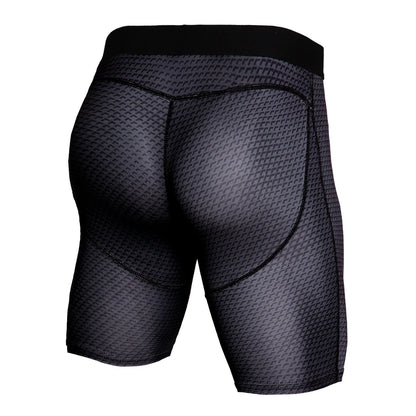 Mens Bodybuilding Fitness Tights Quick Dry Sportswear Gym Leggings MMA Workout Training Running Sports Pants Compression Shorts