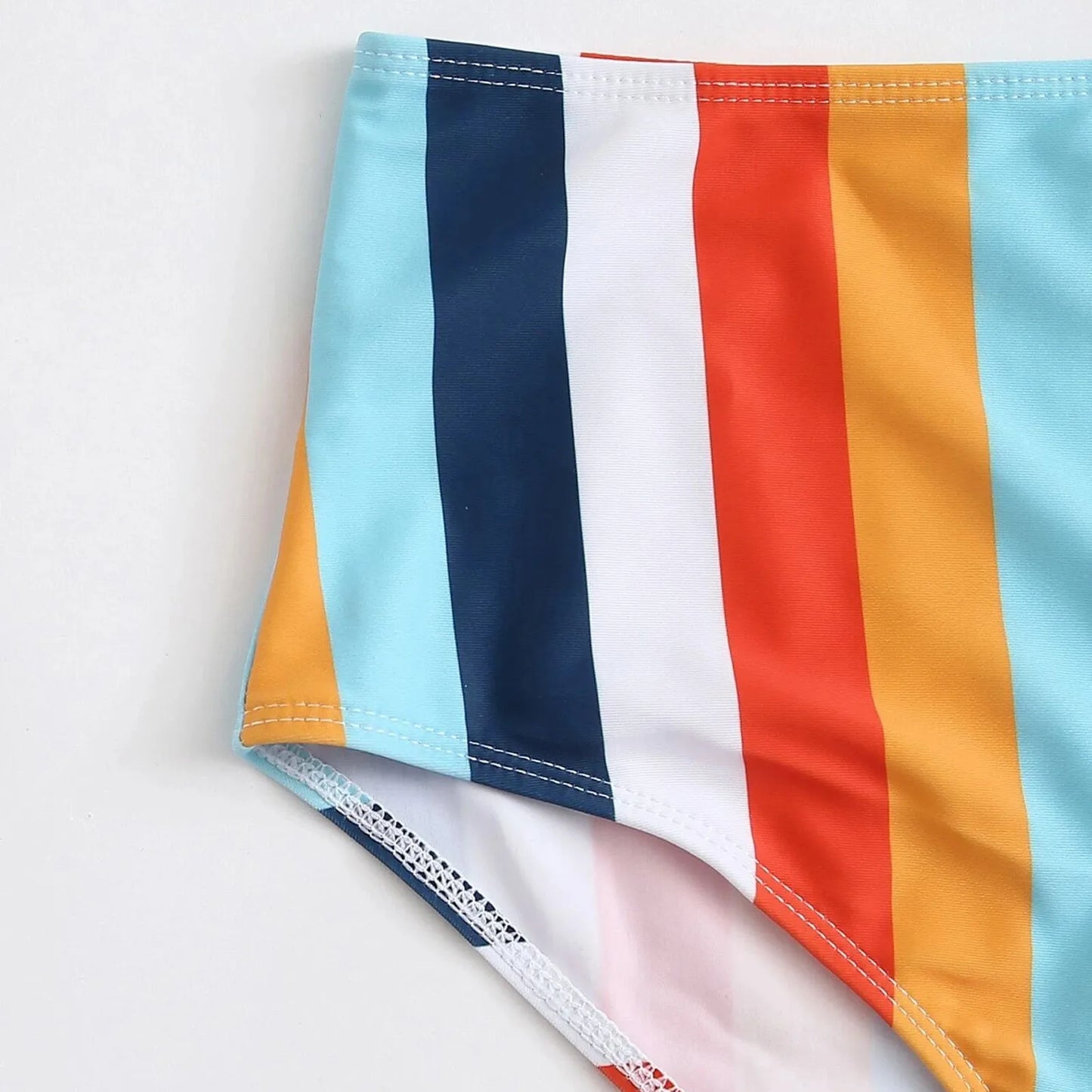 Striped Swimwear Women Push Up High Waist Bikini Halter Bikini Set Hollow Out Print Bathing Suit Two Piece Swimsuit