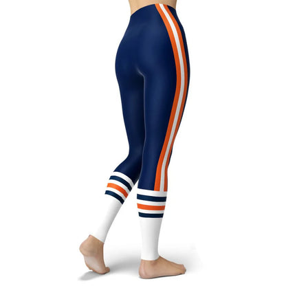 Printed Women's Sport Leggings Femme Fresh Color Striped Elastic Workout Blue Legging Outdoor Clothes