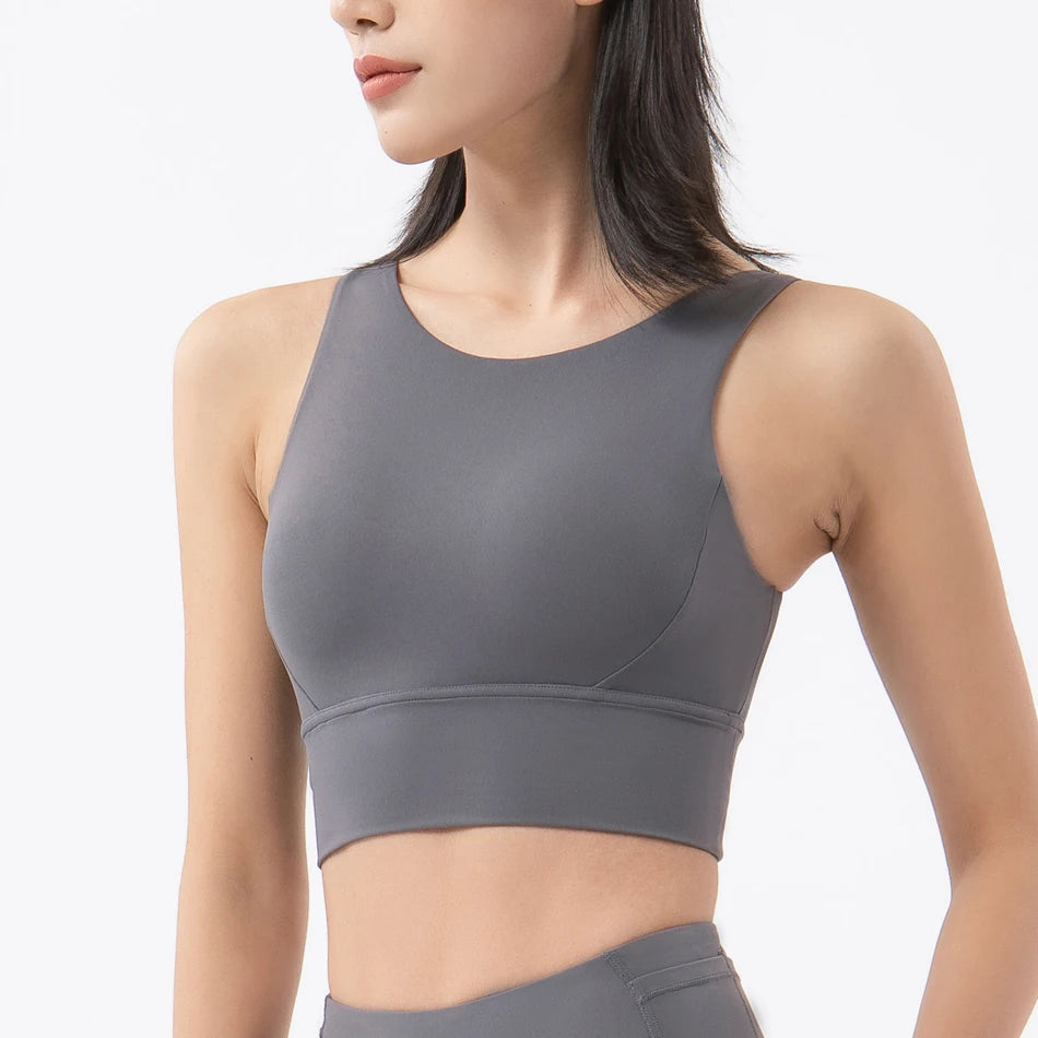SOISOU Women's High-Neck Keyhole-Back Sports Bra