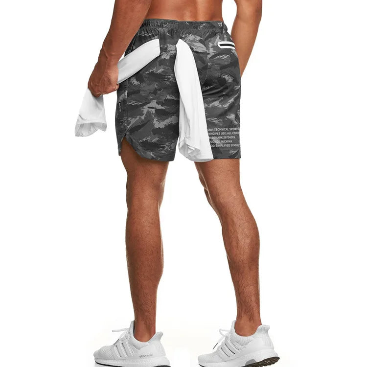 Camouflage Running Shorts Men Gym Fitness Sports Shorts Quick Dry Swim Beach Shorts Jogging Training Short Pants Male Sweatpants