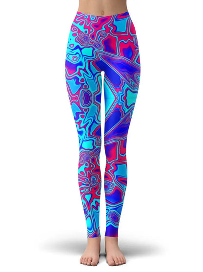 Colorful psychedelic Style Fashion Women Leggings Fashion 3D Printed Paint Leggings Elastic Female Skinny Leggings