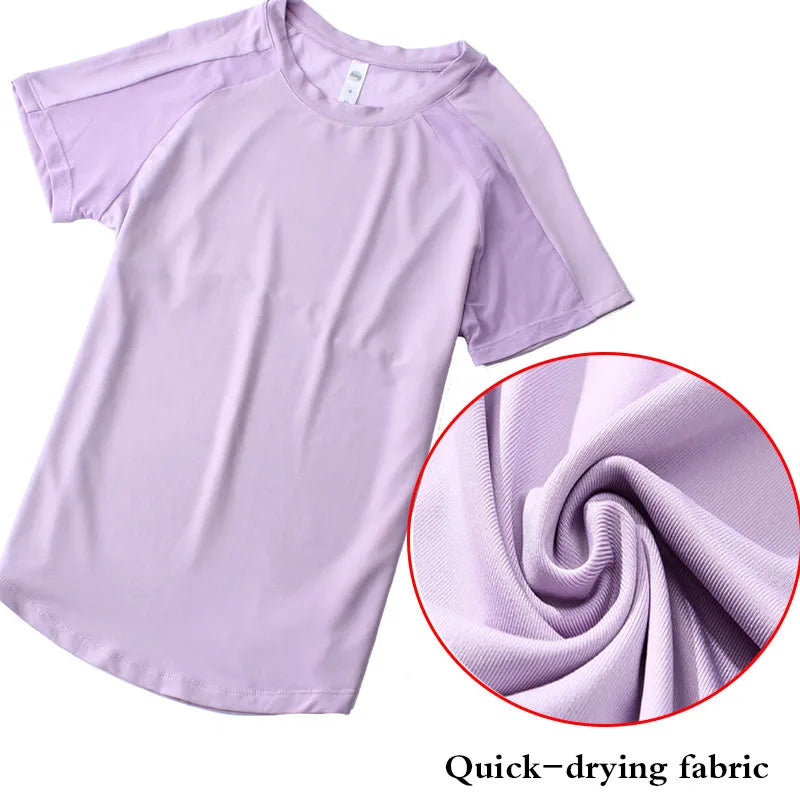 Aiithuug Short Sleeve Workout Tops for Women Stretchy Slim Fit Running Sports Shirts Dry Fit Mesh Yoga Gym Top  Fit T-Shirt