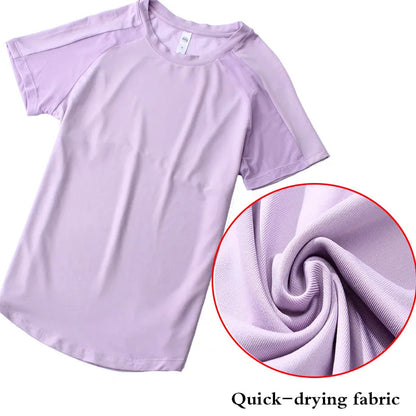 Aiithuug Short Sleeve Workout Tops for Women Stretchy Slim Fit Running Sports Shirts Dry Fit Mesh Yoga Gym Top  Fit T-Shirt