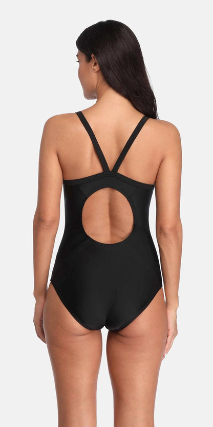 Anfilia Women's One Piece Sports Swimwear Colour Flash Swimsuit