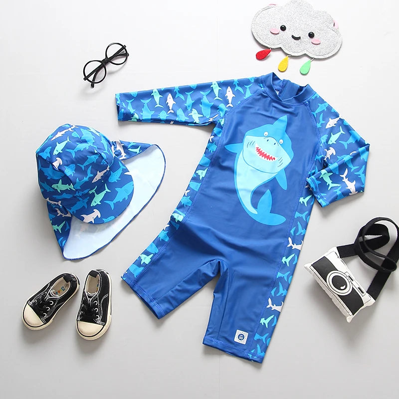 Kids Bathing Suits UV Protection Swimsuit Baby Boy Long Sleeve Swimwear for Children Swimming Suit Child Beach Pool Clothes