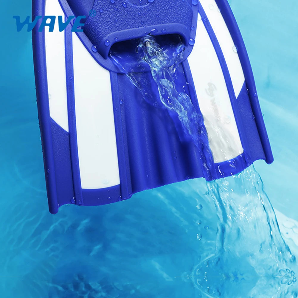 Professional Swimming Training Short Fins for Men and Women, Adult Fins Cover Feet, Breaststroke Free Snorkeling