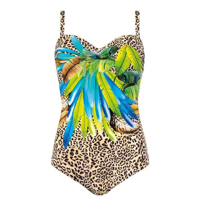 Floral Large Size Swimwear With Push Up Plus Size One-piece Female Swimsuit Closed Body Bathing Suits Women Swim Beach Pool