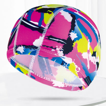 Men Women Fabric Swimming Caps Multi Colors Patterns Printed Swim Pool Water Sports Bathing Hat Elastic Nylon Swim Cap for Adults