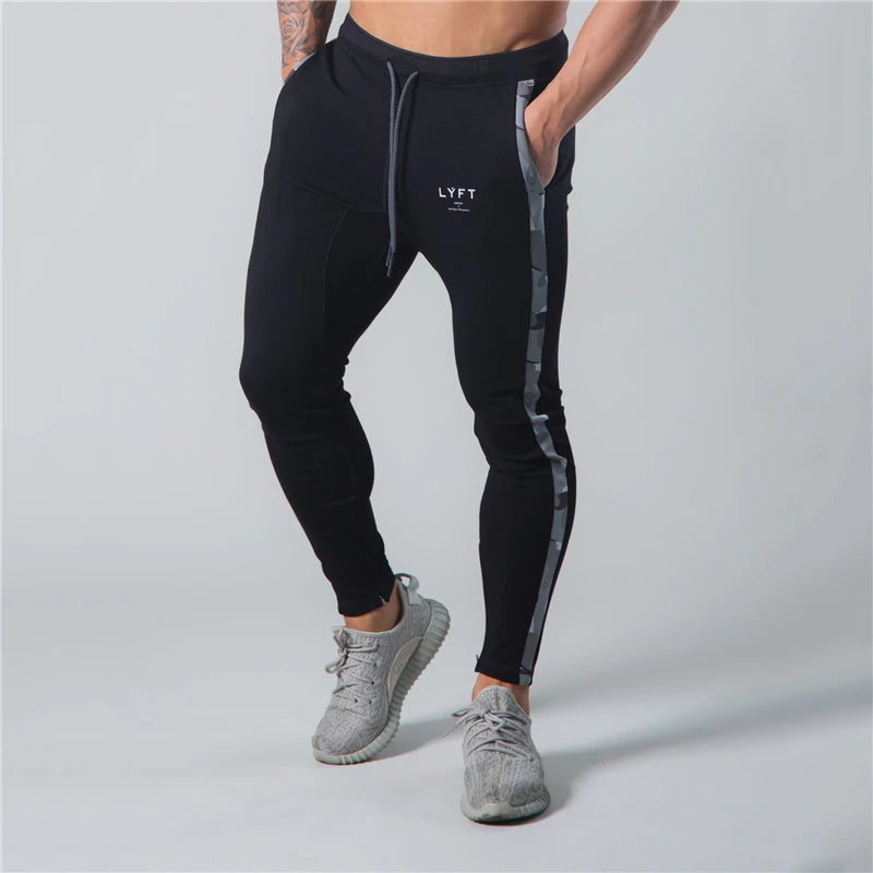 JP&UK Cotton Gym Pants Men Slim Fit Running Jogging Pants Mens Bodybuilding Sweatpants Training Sport Pants Fitness Trousers