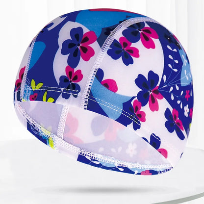 Men Women Fabric Swimming Caps Multi Colors Patterns Printed Swim Pool Water Sports Bathing Hat Elastic Nylon Swim Cap for Adults