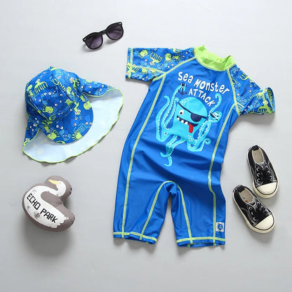Boys Swimwear and Swimming Trunks Baby Bathing Suit UPF50 UV Protection Boy's Swimsuit Cartoon Children's Rashguard Beach Wear