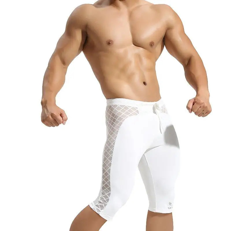 GANYANR Running Tights Men Compression Gym Leggings Fitness Basketball Sport Jogging Training Athletic Yoga Shorts Workout