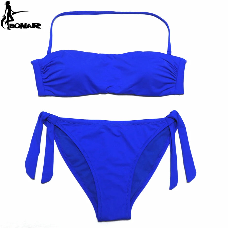 Bikini Solid Women Swimsuit  Brazilian Cut Bottom Bikini Set Push Up Swimwear Femme Bathing Suits Sport Beach Wear