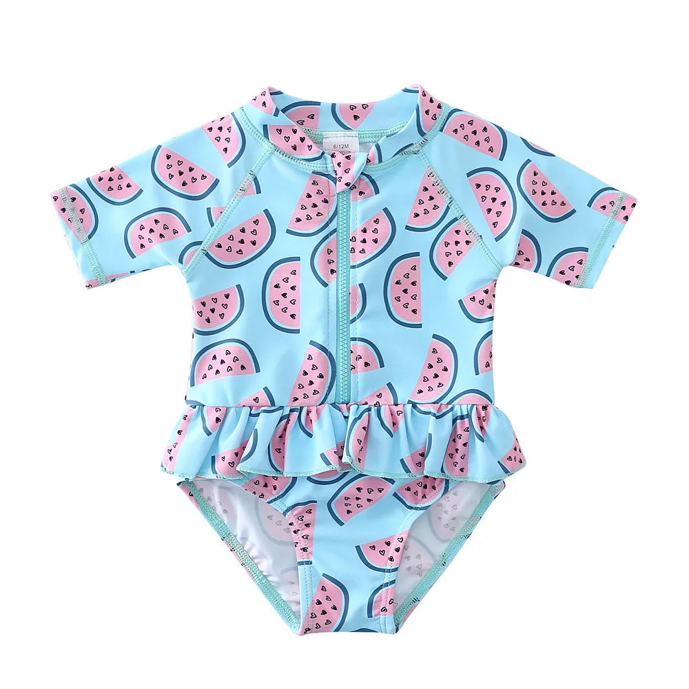 Wishere Swimsuit One-piece Baby Swimwear Girl's Bikini Swimming Rashguard UPF50+ Beachwear Sunsuit Kids Bathing Surfing Suit