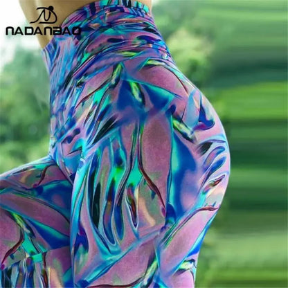 NADANBAO Sporting Leggings Women Green Wings Print Pants Multi Designs