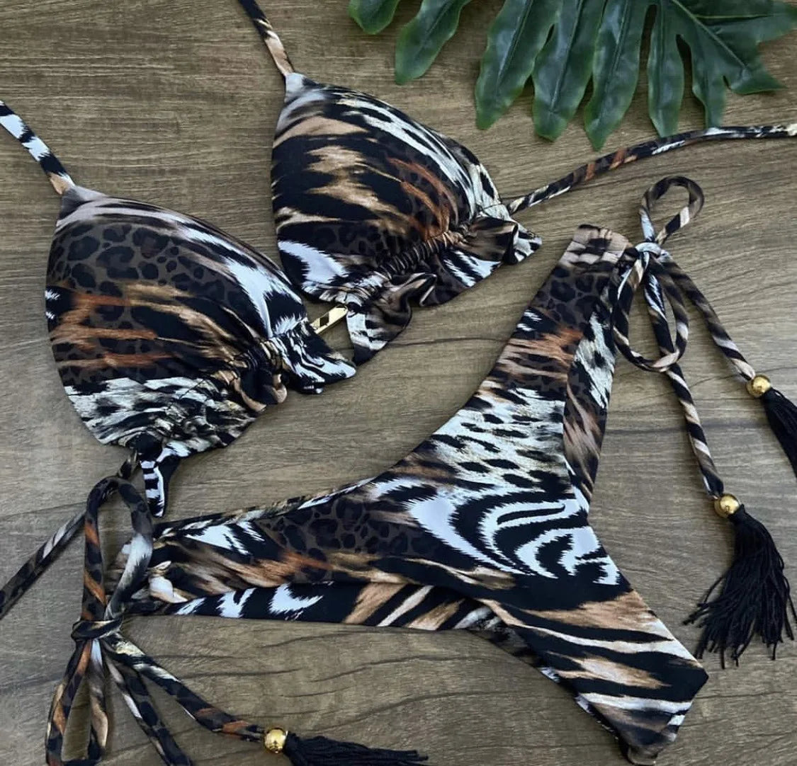 Bikinis Set Women Swimsuit Bandage Two-Piece Swimwear Brazilian Biquínis Beachwear Bathing Suit