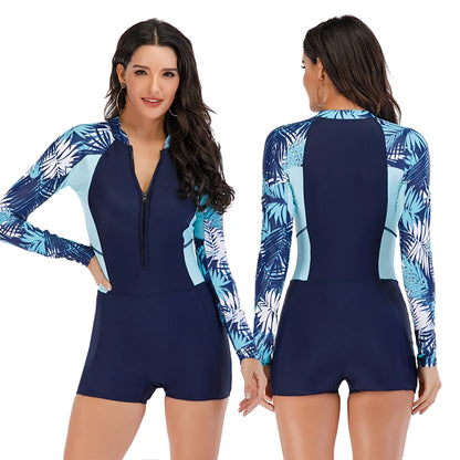 Profession Diving Suit Women Jumpsuit One Piece Wetsuit Swimsuit Long Sleeve Swimwear Women Bathing Suit Surfing Swim Suits