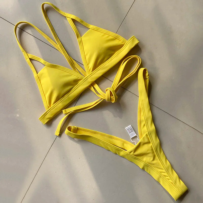Extreme Mini Micro Thong Bikini Women Swimsuit Female Swimwear Two Pieces Bikini Set String Bathing Suit Swim Lady