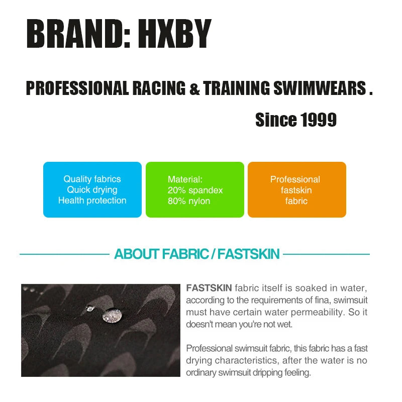 NWT HXBY 963 WOMEN'S GIRL‘S COMPETITION TRAINING RACING PROFESSIONAL KNEESKIN SWIMWEARS SWIMSUITS FISH-SCALE PATTER ALL SIZE