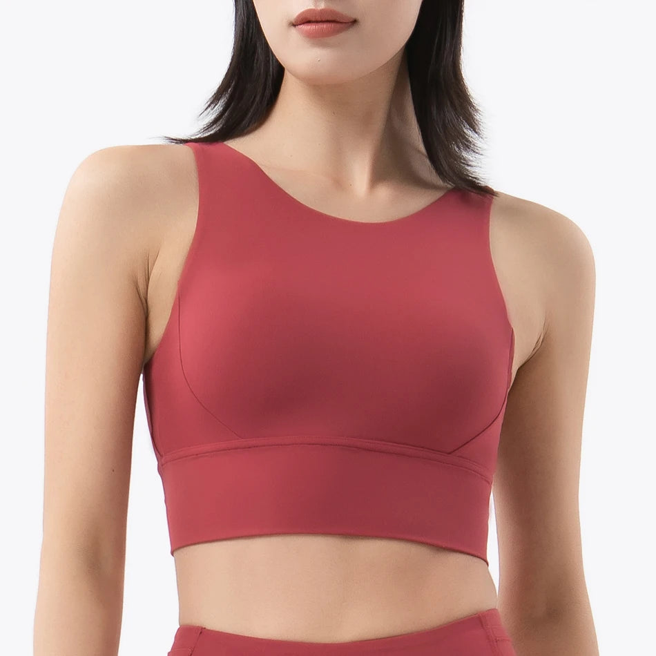 SOISOU Women's High-Neck Keyhole-Back Sports Bra