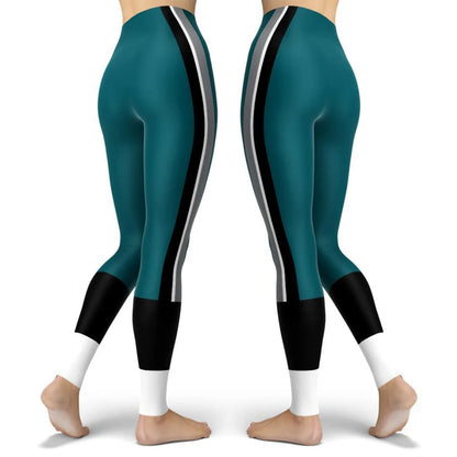 Printed Women's Sport Leggings Femme Fresh Color Striped Elastic Workout Blue Legging Outdoor Clothes