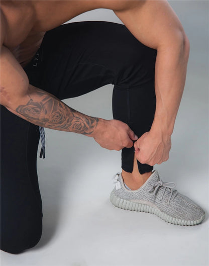 JP&UK Cotton Gym Pants Men Slim Fit Running Jogging Pants Mens Bodybuilding Sweatpants Training Sport Pants Fitness Trousers