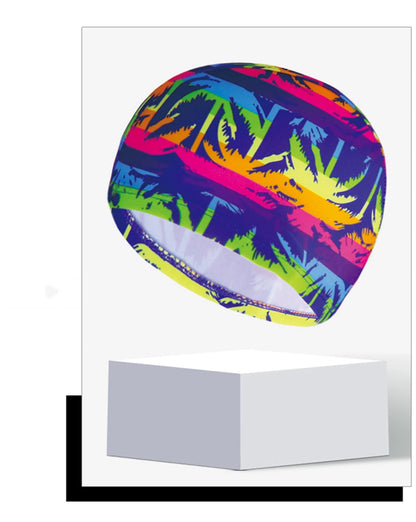 Men Women Fabric Swimming Caps Multi Colors Patterns Printed Swim Pool Water Sports Bathing Hat Elastic Nylon Swim Cap for Adults