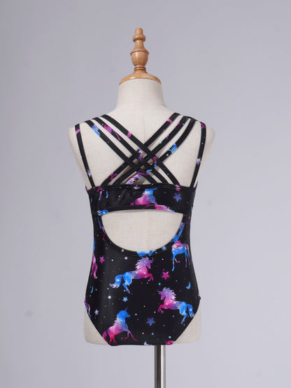 Kids Girls Print One-piece Swimsuit Fish Scales Mermaid Bodysuit Swimwear Pool Party Water Park Bathing Suit for Beach Vacation