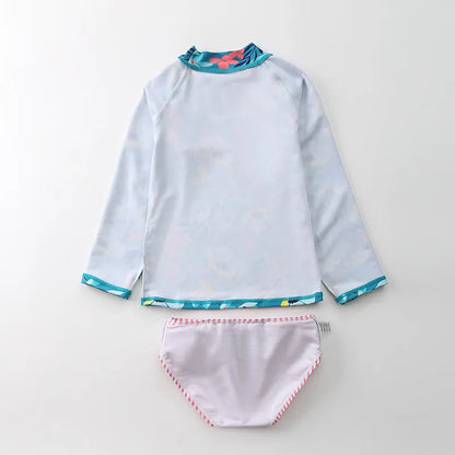 Swimsuit for Girls Unicorn Rash Guards Two Pieces Long Sleeve Children Swimwear Beach Wear Kids Toddler Baby Girl Bathing Suit