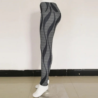 Women Yoga Sports Pants Push Up Pencil Pants Workout Water Droplets Leggings Fitness Print Gym Leggings Elastic Slim Pants Tight