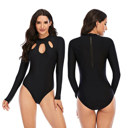 Women 2XL Diving Rashguard Long Sleeve UV Sun Protection Swimsuit Zipper Swimwear Printed Surfing Suit Rash Guards Bathing Suit