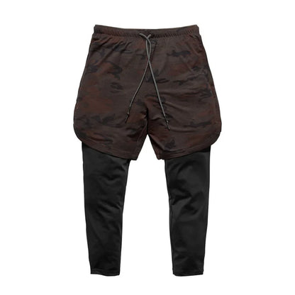 Men’s 2 In 1 Running Pants Jogging Quick Drying Training Sport Pants Double Layer Sweatpants Beach Board Gym Fitness Pant