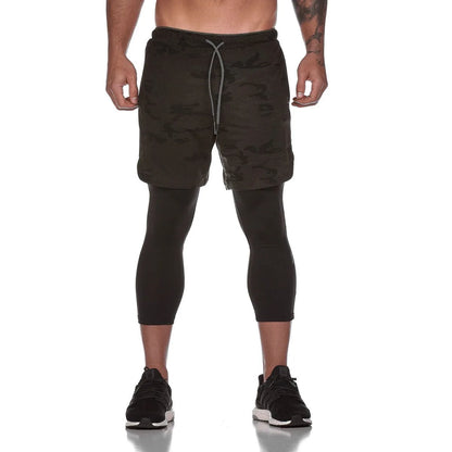 Men’s 2 In 1 Running Pants Jogging Quick Drying Training Sport Pants Double Layer Sweatpants Beach Board Gym Fitness Pant